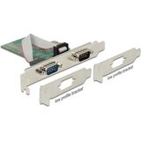 Delock 89555 2 poorten Seriële interfacekaart PCI-Express, RS232 PCIe x1