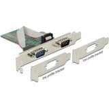 DeLOCK - RS232 PCI-Express Kaart - 2x 9-pins SUB-D - Low Profile Brackets