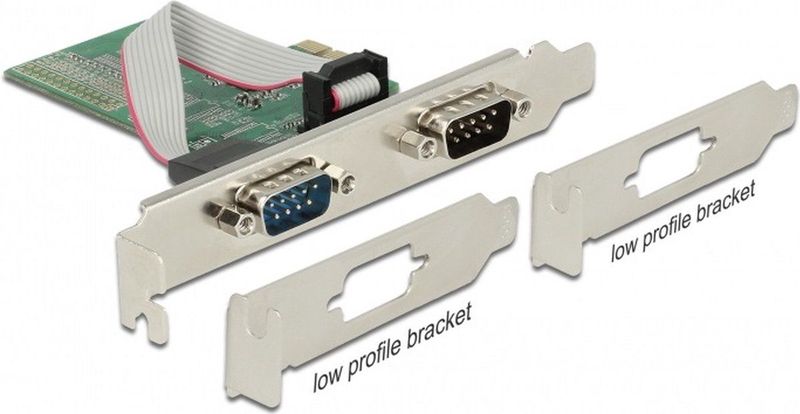 DeLOCK - RS232 PCI-Express Kaart - 2x 9-pins SUB-D - Low Profile Brackets
