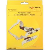 DeLOCK - PCI-Express Kaart - Geen Kleur - 2x 9-pins SUB-D + 1x 25-pins SUB-D Aansluitingen