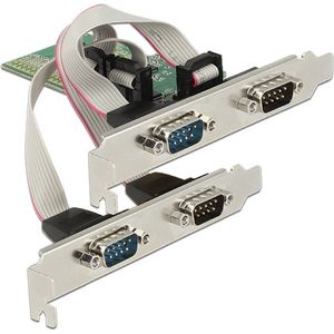 DeLOCK - RS232 PCI-Express - Kaart - Inclusief 4 9-pins SUB-D Poorten - Geschikt voor Windows