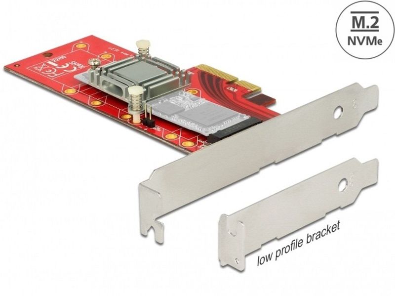 Delock - PCI Express x4 - Storage Controller - NVMe - Ondersteunt M.2-SSD in 22110, 2280, 2260, 2242 formaat