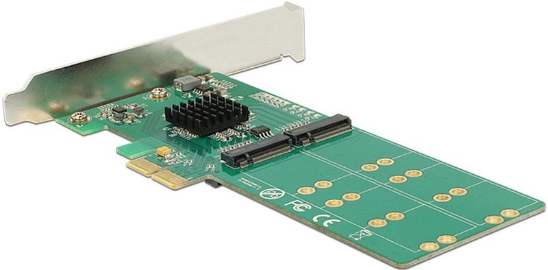 Delock - PCI Express-kaart - 4 x Interne M.2 Toets B - Form Factor met Lage Profiel
