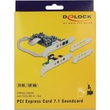 DeLock - PCI Express - Geluidskaart - 24 bits/192 kHz - Multikanaals Audio Processor