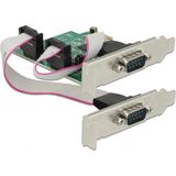 DeLOCK seriële RS232 PCI-Express kaart met 2 9-pins SUB-D poort en Low Profile brackets