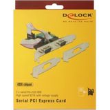 DeLOCK seriële RS232 PCI-Express kaart met 2 9-pins SUB-D poort en Low Profile brackets