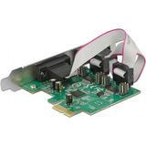 DeLOCK seriële RS232 PCI-Express kaart met 2 9-pins SUB-D poort en Low Profile brackets