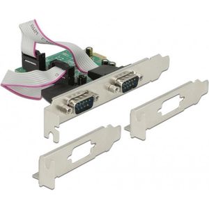 DeLOCK seriële RS232 PCI-Express kaart met 2 9-pins SUB-D poort en Low Profile brackets