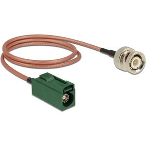 Fakra E (v) - BNC (m) adapter kabel - RG316 - 50 Ohm / transparant - 0,50 meter