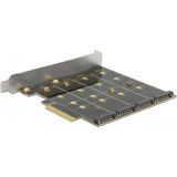Delock - Opslagcontroller - PCI Express-kaart - Ondersteunt RAID 0, 1, 10 - 4 x M.2-slots
