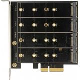 Delock - Opslagcontroller - PCI Express-kaart - Ondersteunt RAID 0, 1, 10 - 4 x M.2-slots