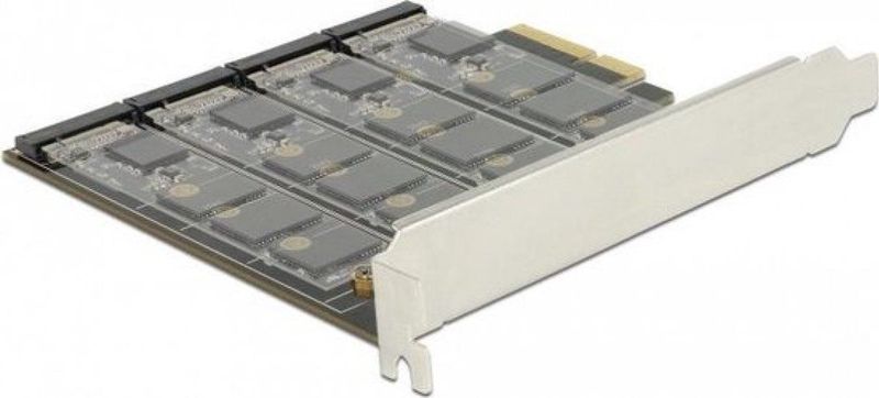Delock - Opslagcontroller - PCI Express-kaart - Ondersteunt RAID 0, 1, 10 - 4 x M.2-slots