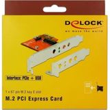 Delock - PCI Express Card - Low Profile Form Factor - 1 x Internal M.2 Key E Slot