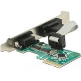 Delock - 89918 - PCI Express Kaart - Geen - 2x Serieel RS-232, Chipset WCH CH382L, Compatibel met 16C550 UART