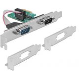Delock - 89918 - PCI Express Kaart - Geen - 2x Serieel RS-232, Chipset WCH CH382L, Compatibel met 16C550 UART