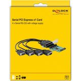 Delock - PCI Express Kaart - 4x RS-232 - Controlekaart - Met Voeding