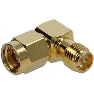 RP-SMA (m) - RP-SMA (v) haakse adapter - 50 Ohm / 10 GHz