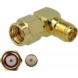 RP-SMA - Haakse Adapter - 50 Ohm - Verguld - Frequentiebereik 3 GHz