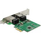Delock - Netwerkkaart - Groen - 2 Poorten - 1Gbps Realtek RTL8111H Chipset