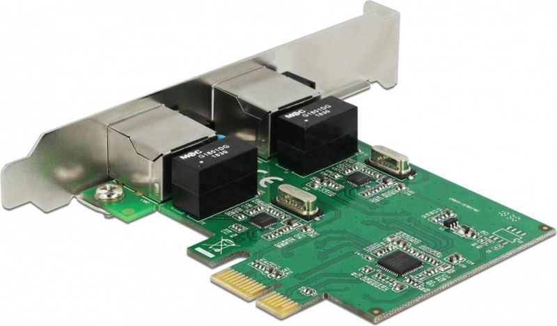 Delock - Netwerkkaart - Groen - 2 Poorten - 1Gbps Realtek RTL8111H Chipset