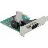 Delock - 90006 - PCI-kaart - Low Profile - 1x Serieel RS-232, Chipset ASIX AX99100, Datatransferrate tot 921,6 Kbps