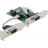 Delock - PCI Express Kaart - 2x Serieel RS-232 - Controlekaart - Low Profile Formaat