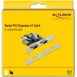 Delock - PCI Express Kaart - 2x Serieel RS-232 - Controlekaart - Low Profile Formaat