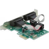 Delock - PCI Express Kaart - 2x Serieel RS-232 - Controlekaart - Low Profile Formaat