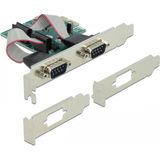 Delock - PCI Express Kaart - 2x Serieel RS-232 - Controlekaart - Low Profile Formaat