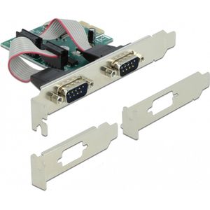 Delock - PCI Express Kaart - 2x Serieel RS-232 - Controlekaart - Low Profile Formaat