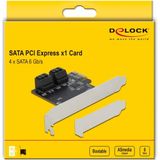 Delock - 90010 - PCI Express Kaart - Low Profile - 4 x SATA 6 Gb/s