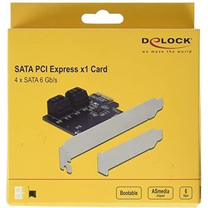 DELOCK 4 Port SATA PCI Express x1 Karte Low Profile Formfakt