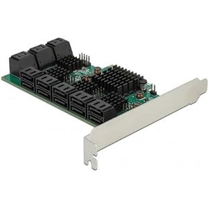 Delock - SATA PCI Express x4 Kaart - Opslagcontroller - 16 Interne SATA-poorten - Gegevensoverdrachtsnelheden tot 6 Gb/s