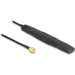 Delock 5G LTE, WLAN antenne SMA connector 2,5 dBi omnidirectioneel stijf zwart zelfklevende montage (5G, 4G, 2G, WiFi, 3G, GSM), Netwerkantenne