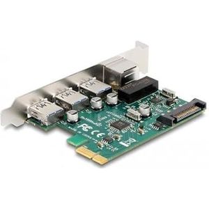 DeLOCK PCI Express x1 Card to 3 x USB 5 Gbps Type-A female + 1 x Gigabit LAN controller