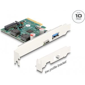Delock - PCI Express x4 Kaart - Externe USB 10 Gbps Type-C en Type-A Aansluitingen