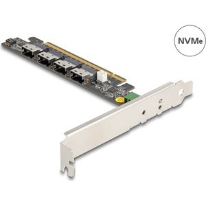 Delock - PCI Express x16 Kaart - NVMe - 4 x Interne SFF-8654 4i Aansluitingen