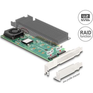 Delock PCI Express x8 kaart naar 2 x interne NVMe M.2 Key M met, Storage controller