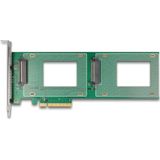 DeLOCK PCI Express 4.0 x8 Card to 2 x internal U.2 NVMe SFF-8639 - Bifurcation (LxW: 236 x 87 mm)