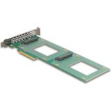 DeLOCK PCI Express 4.0 x8 Card to 2 x internal U.2 NVMe SFF-8639 - Bifurcation (LxW: 236 x 87 mm)