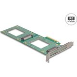 DeLOCK PCI Express 4.0 x8 Card to 2 x internal U.2 NVMe SFF-8639 - Bifurcation (LxW: 236 x 87 mm)