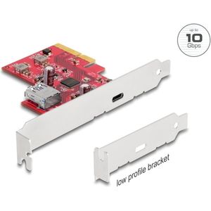 Delock PCI Express x4 kaart naar 1x externe USB 10 Gbps USB Type-C aansluiting + 1x interne USB 10 Gbps, Controlekaart
