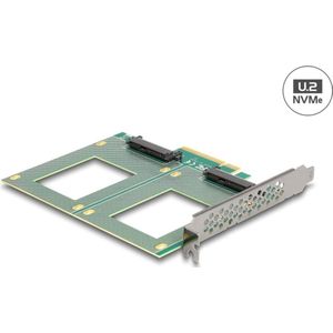 Delock - PCI Express 4.0 x8 - Kaart - Zwart - 2 x U.2 NVMe SFF-8639 Aansluitingen