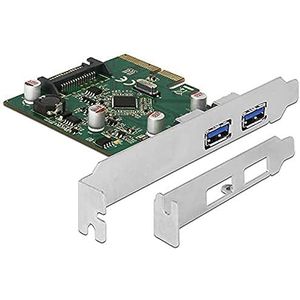 Delock 90298 PCIe 2x USB type A, Controlekaart