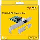 DeLOCK - RTL8111 - Gigabit LAN PCI-Express Kaart - Geen - 1x RJ45, CAT6, Low Profile Bracket