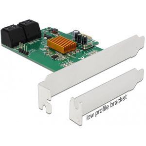 Delock - 90382 - PCI Express Kaart - Zwart - 4 x SATA 6 Gb/s, Ondersteunt NCQ, SMART, TRIM, Hot-swap
