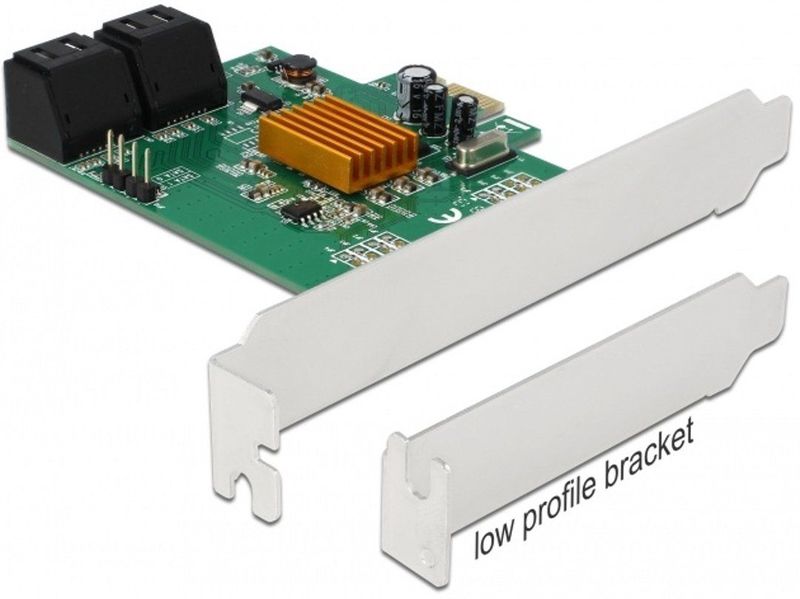 Delock - 90382 - PCI Express Kaart - Zwart - 4 x SATA 6 Gb/s, Ondersteunt NCQ, SMART, TRIM, Hot-swap