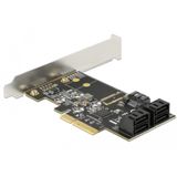 Delock - 5-poorts SATA PCI Express x4-kaart - Intern - Laagprofiel - 5x SATA 6 Gb/s