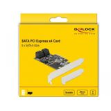 Delock - 5-poorts SATA PCI Express x4-kaart - Intern - Laagprofiel - 5x SATA 6 Gb/s