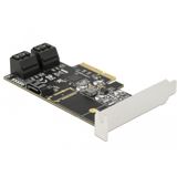 Delock - 5-poorts SATA PCI Express x4-kaart - Intern - Laagprofiel - 5x SATA 6 Gb/s